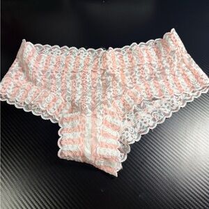 Victoria's Secret Pink and White Lace Cheeky Panties